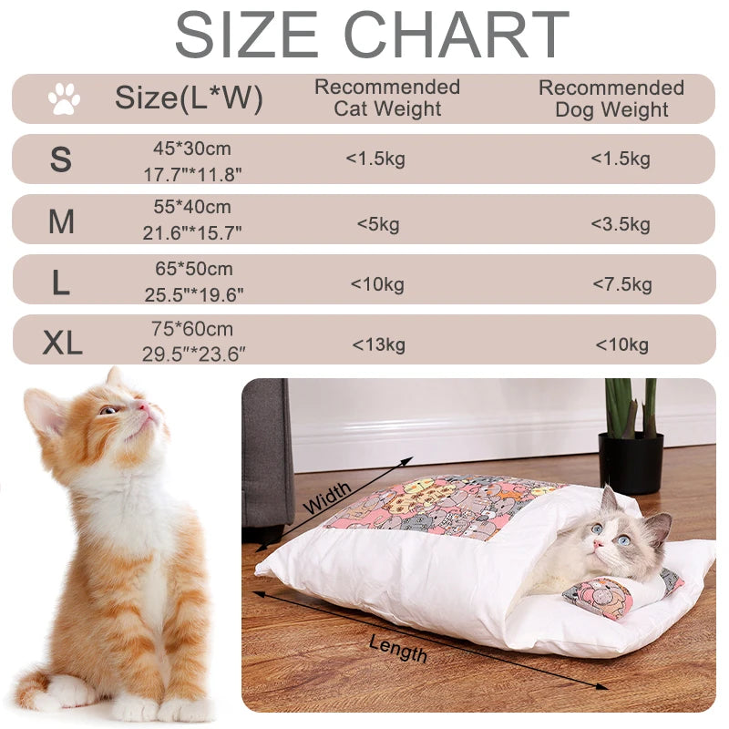 Winter Warm Cat Sleeping Bag Deep Sleep