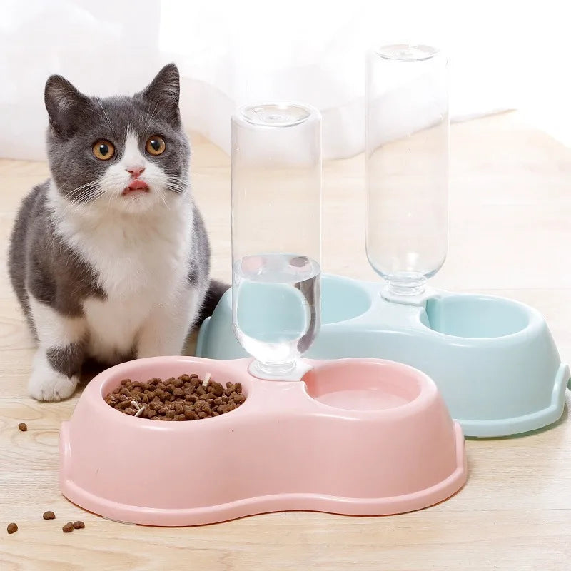 Pet Cat Automatic Feeder Water Dispenser Food Bowl