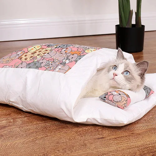 Winter Warm Cat Sleeping Bag Deep Sleep