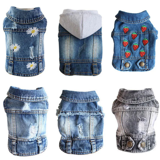 Pet Dog Coat Puppy Clothing Jeans Jacket